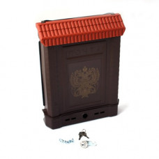 Ящик почтовый ПРЕМИУМ внутренний с накладкой (коричневый, герб)